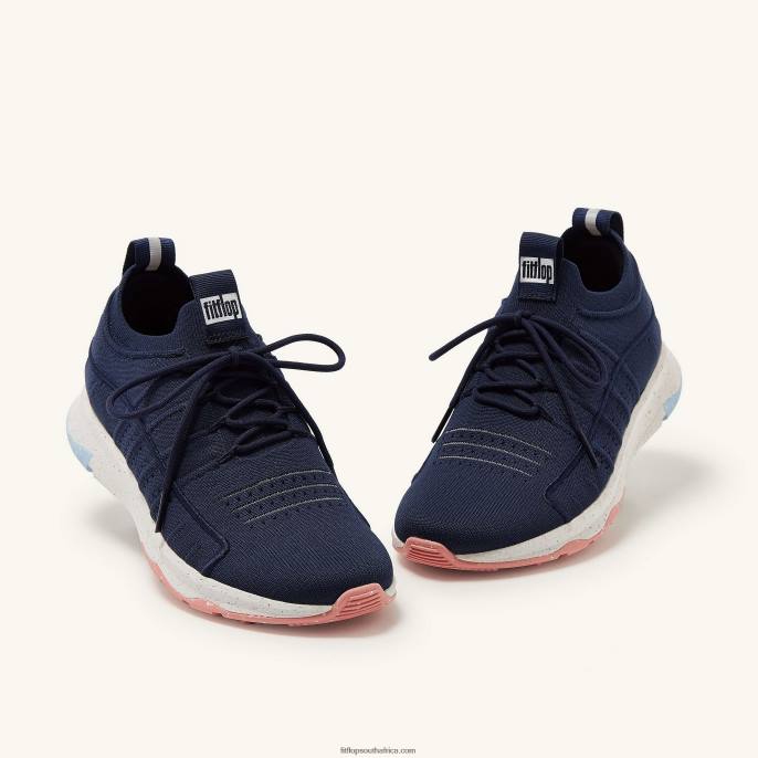Women VITAMIN FF E01 Knit Sports Trainers Fitflop 882F267 Midnight Navy - Image 4