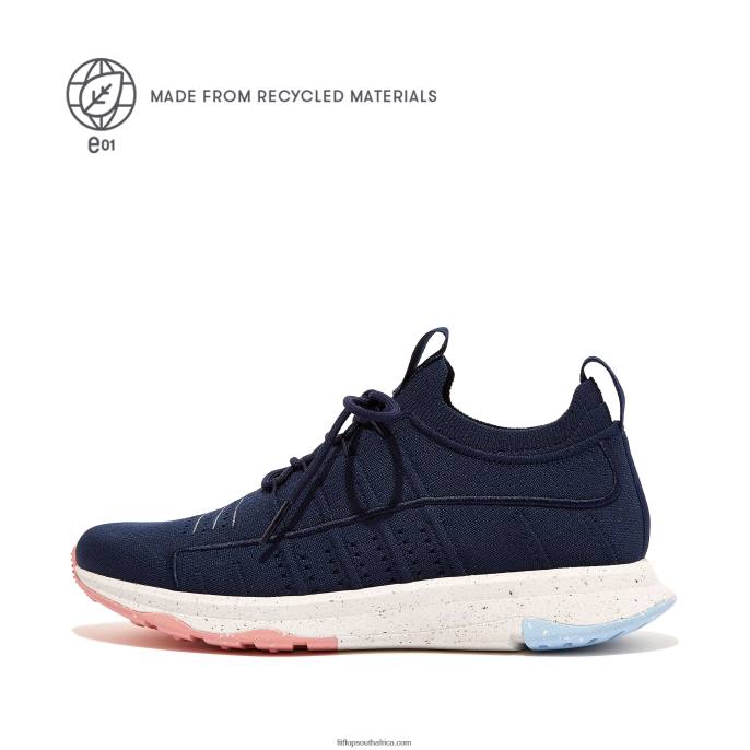 Women VITAMIN FF E01 Knit Sports Trainers Fitflop 882F267 Midnight Navy - Image 1