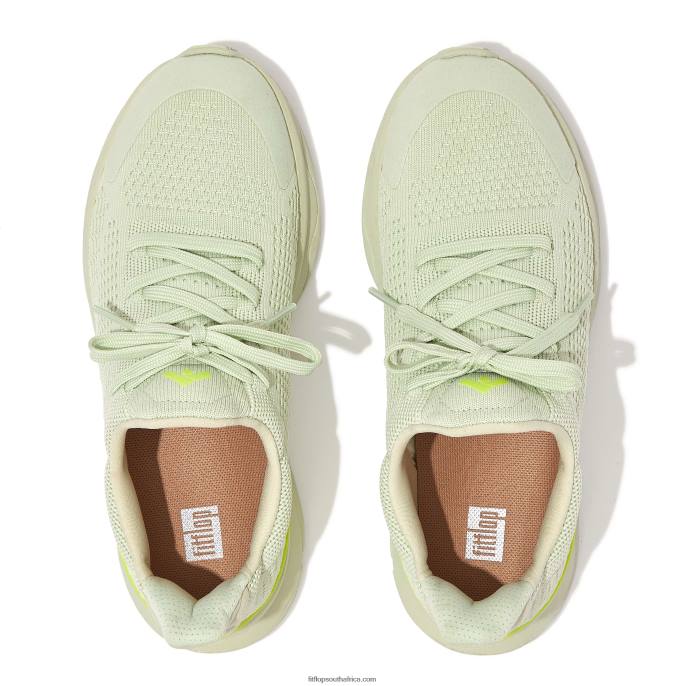 Women VITAMIN FFX Colour-Pop Knit Sports Trainers Fitflop 882F227 Minty/Yellow - Image 4