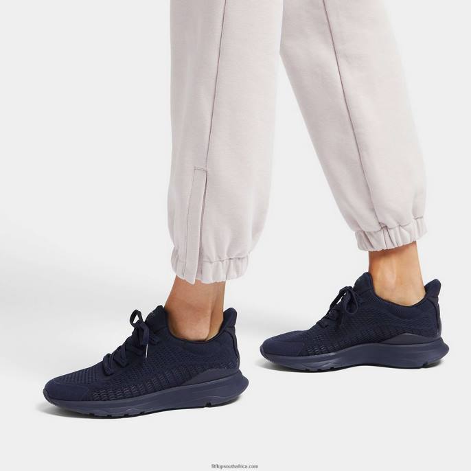Women VITAMIN FFX Knit Sports Trainers Fitflop 882F252 All Navy - Image 2