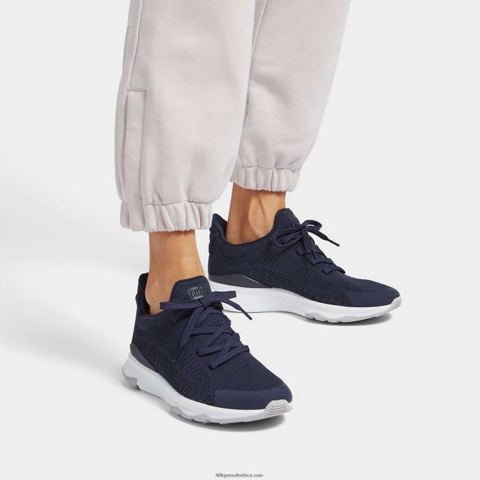 Women VITAMIN FFX Knit Sports Trainers Fitflop 882F257 Navy Mix - Image 2