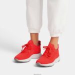 Women VITAMIN FFX Neon Reflective Knit Sports Trainers Fitflop 882F240 Neon Orange - Image 2
