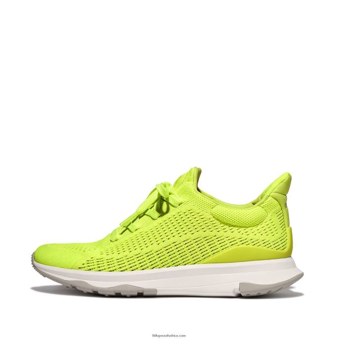 Women VITAMIN FFX Neon Reflective Knit Sports Trainers Fitflop 882F242 Electric Yellow - Image 1
