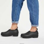 Women WONDERCLOG Waterproof Rubber Clogs Fitflop 882F340 All Black - Image 2