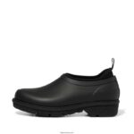 Women WONDERCLOG Waterproof Rubber Clogs Fitflop 882F340 All Black