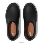 Women WONDERCLOG Waterproof Rubber Clogs Fitflop 882F340 All Black - Image 4