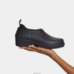 Women WONDERCLOG Waterproof Rubber Clogs Fitflop 882F340 All Black - Image 5