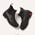 Women WONDERWELLY Chelsea Rain Boots Fitflop 882F305 All Black - Image 4