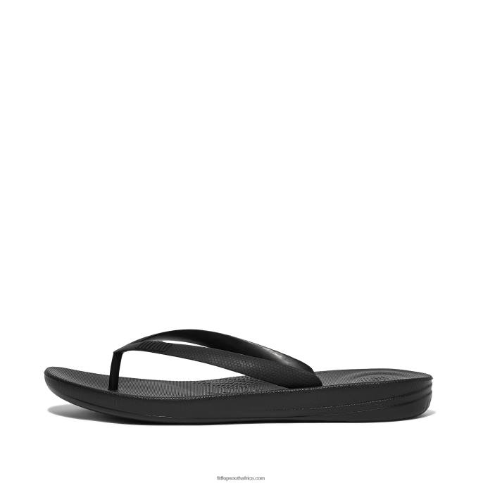 Men IQUSHION Ergonomic Flip Flops Fitflop 882F203 Black