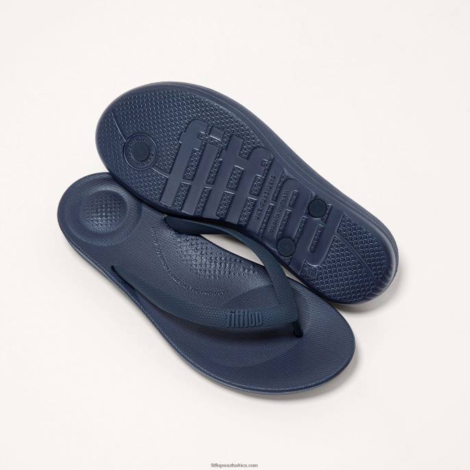 Men IQUSHION Ergonomic Flip Flops Fitflop 882F205 Midnight Navy