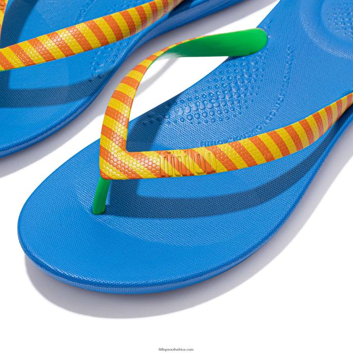Men IQUSHION X YINKA ILORI Flip Flops Fitflop 882F210 Yellow/Red Alert