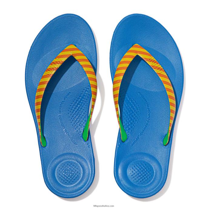 Men IQUSHION X YINKA ILORI Flip Flops Fitflop 882F210 Yellow/Red Alert