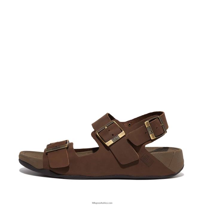 Men GOGH MOC Buckle Nubuck Sandals Fitflop 882F114 Brown Mix