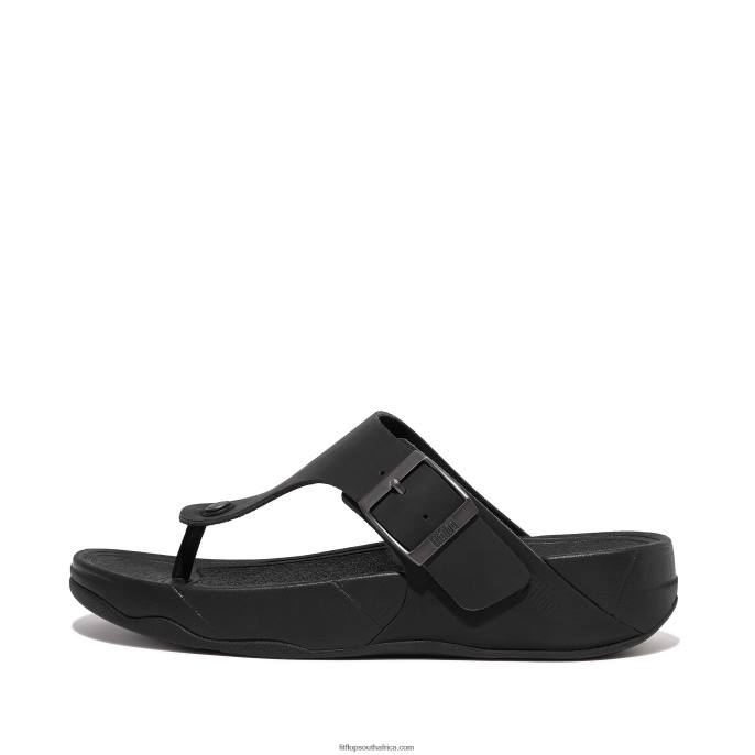 Men TRAKK II Buckle Nubuck Toe-Posts Fitflop 882F111 Black