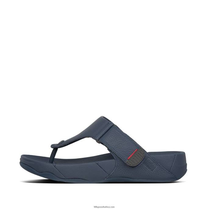 Men TRAKK II Leather Toe-Post Sandals Fitflop 882F121 Navy
