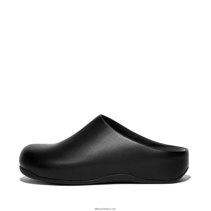 Men SHUV Leather Clogs Fitflop 882F363 Black