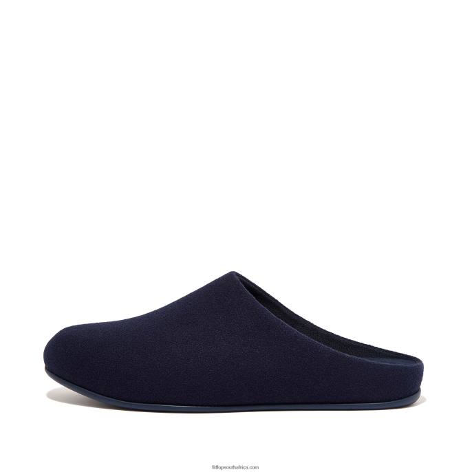 Men SHOVE Felt Slippers Fitflop 882F360 All Navy