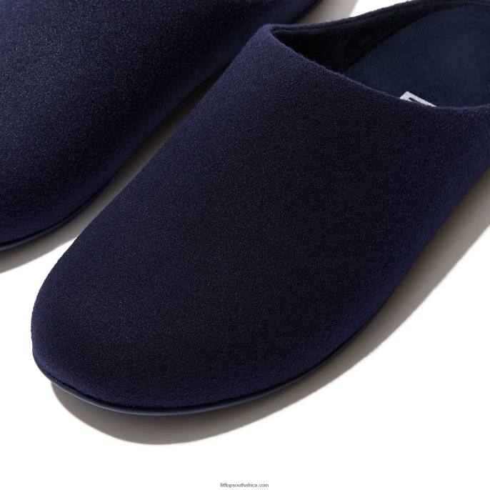Men SHOVE Felt Slippers Fitflop 882F360 All Navy