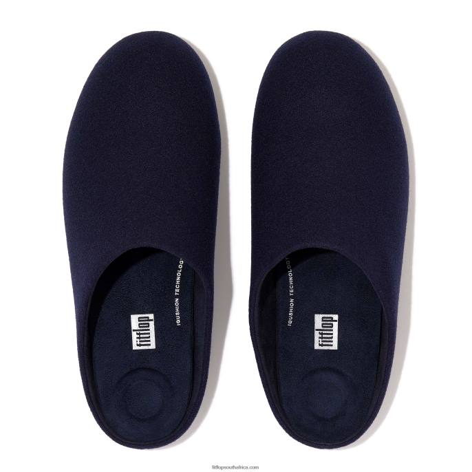 Men SHOVE Felt Slippers Fitflop 882F360 All Navy