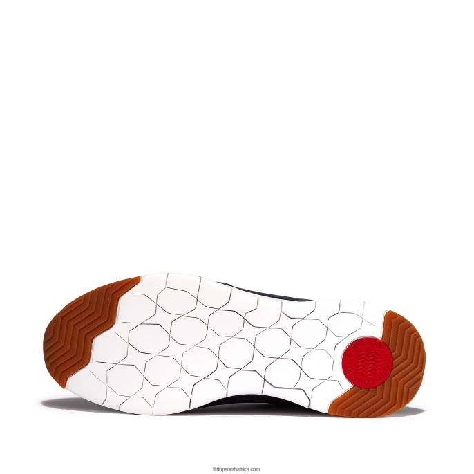 Men ANATOMIFLEX Leather-Mix Trainers Fitflop 882F346 Midnight Navy