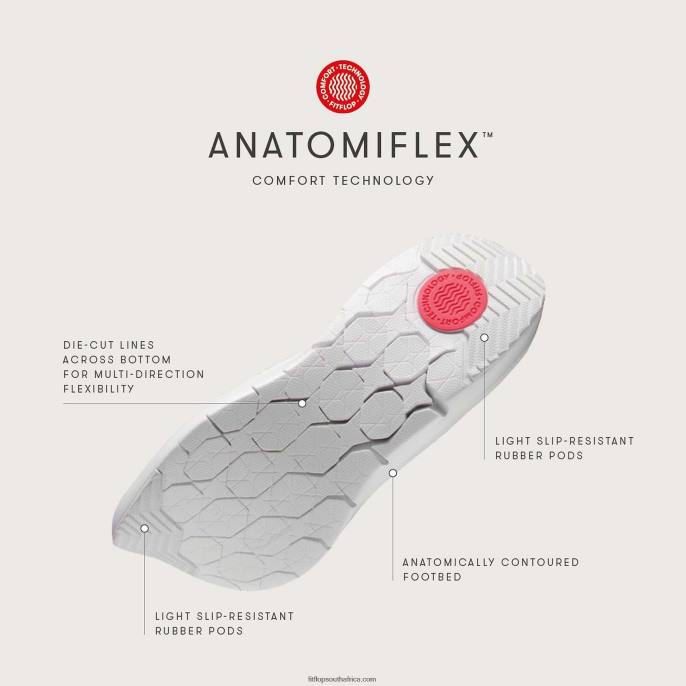 Men ANATOMIFLEX Leather-Mix Trainers Fitflop 882F349 Stone Beige