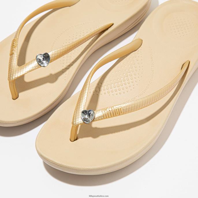 Women IQUSHION CHARMS Crystal Heart Charms 2-Pack Fitflop 882F30 Clear