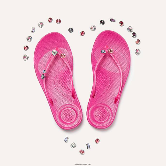 Women IQUSHION CHARMS Crystal Heart Charms 2-Pack Fitflop 882F30 Clear