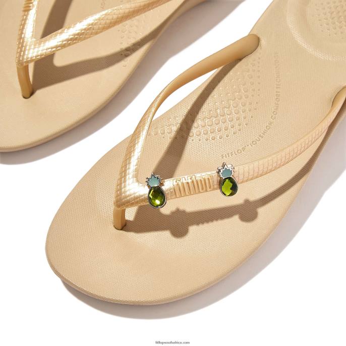 Women IQUSHION CHARMS Crystal Pineapple Charms 2-Pack Fitflop 882F37 Yellow