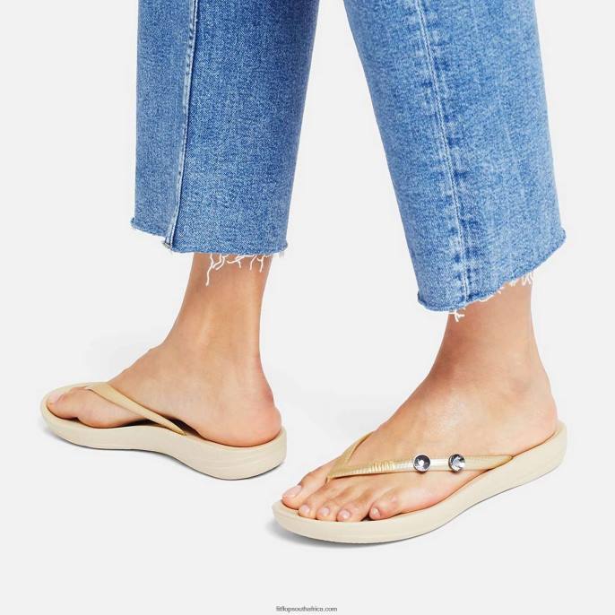 Women IQUSHION CHARMS Crystal Round Charms 2-Pack Fitflop 882F36 Pewter