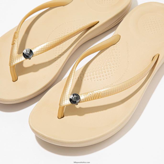 Women IQUSHION CHARMS Crystal Round Charms 2-Pack Fitflop 882F36 Pewter