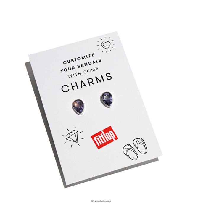 Women IQUSHION CHARMS Crystal Teardrop Charms 2-Pack Fitflop 882F29 Lavender