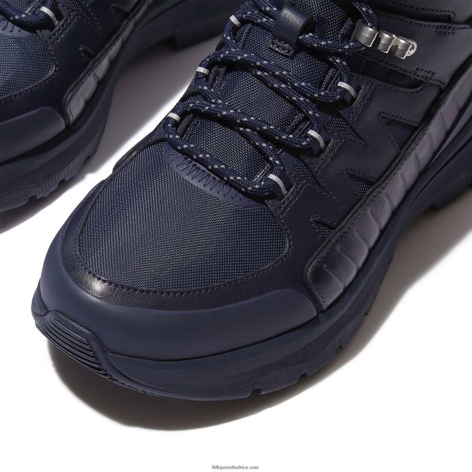 Women NEO-D-HYKER Leather-Mix Walking Boots Fitflop 882F298 All Navy