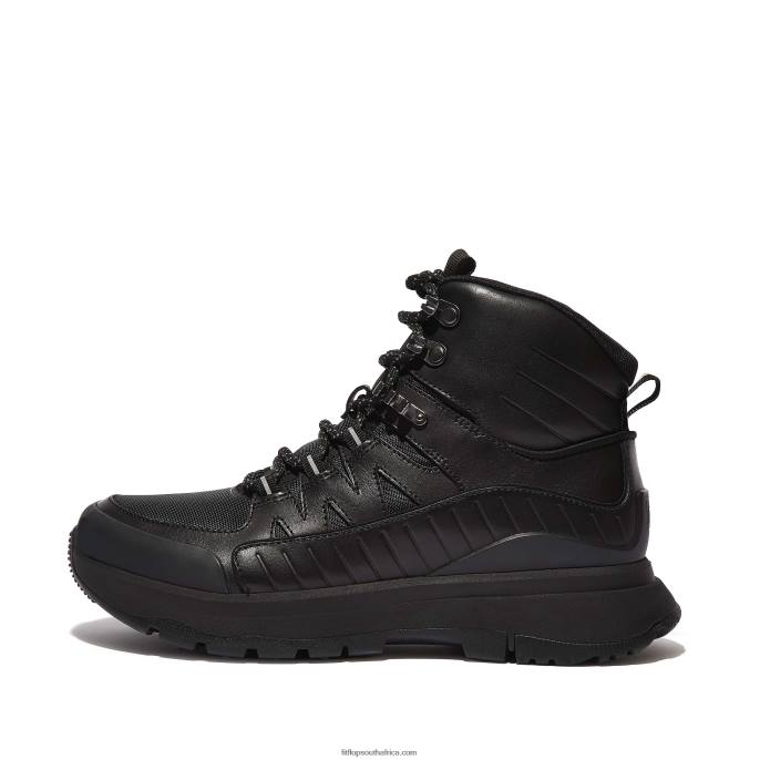 Women NEO-D-HYKER Leather-Mix Walking Boots Fitflop 882F299 All Black