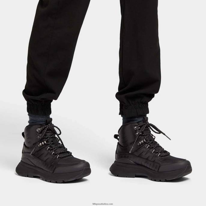 Women NEO-D-HYKER Leather-Mix Walking Boots Fitflop 882F299 All Black