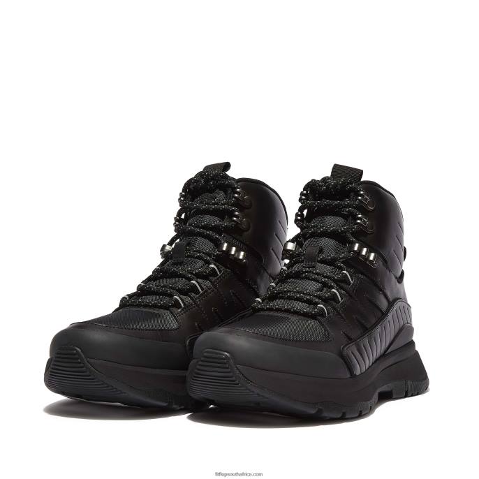 Women NEO-D-HYKER Leather-Mix Walking Boots Fitflop 882F299 All Black