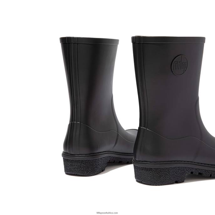 Women WONDERWELLY Short Wellington Boots Fitflop 882F312 All Black