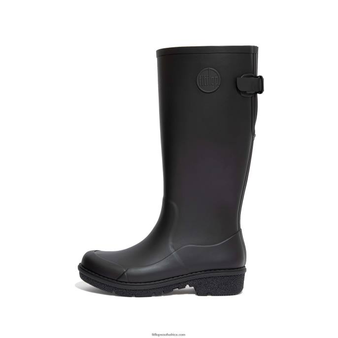 Women WONDERWELLY Tall Wellington Boots Fitflop 882F314 All Black