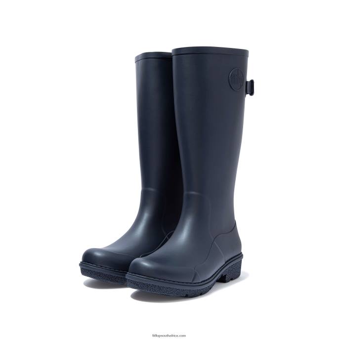 Women WONDERWELLY Tall Wellington Boots Fitflop 882F315 Midnight Navy