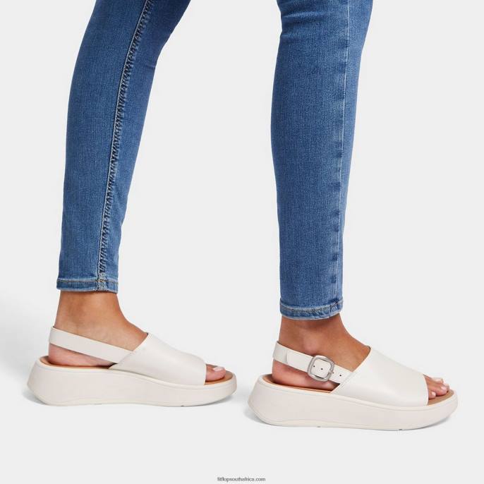 Women F-MODE Leather Flatform Back-Strap Sandals Fitflop 882F40 Cream