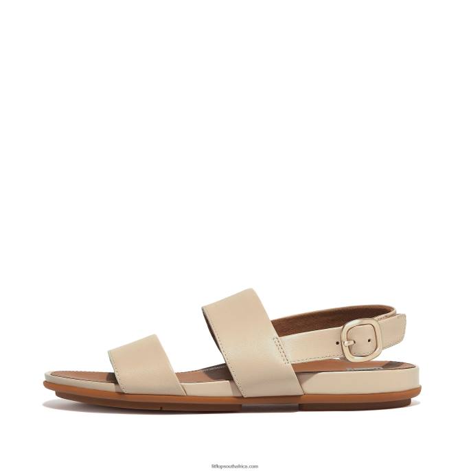 Women GRACIE Leather Back-Strap Sandals Fitflop 882F67 Stone Beige