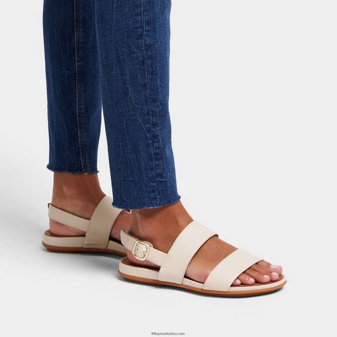 Women GRACIE Leather Back-Strap Sandals Fitflop 882F67 Stone Beige