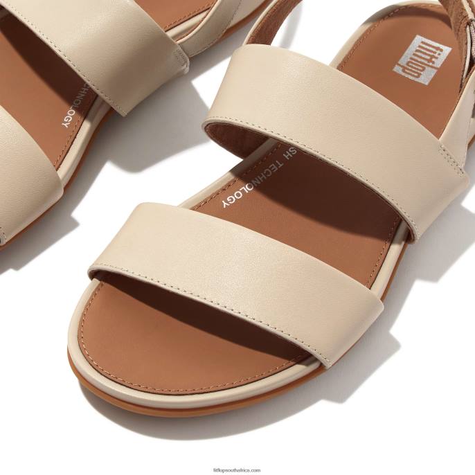 Women GRACIE Leather Back-Strap Sandals Fitflop 882F67 Stone Beige