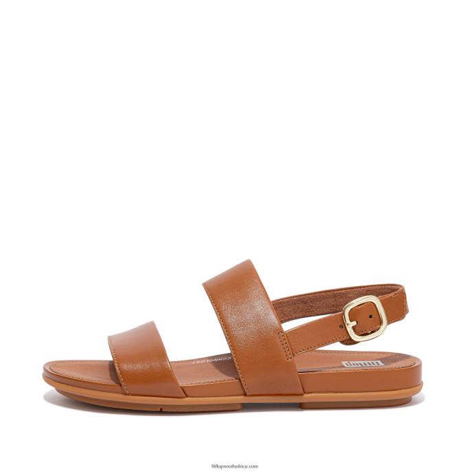 Women GRACIE Leather Back-Strap Sandals Fitflop 882F68 Light Tan