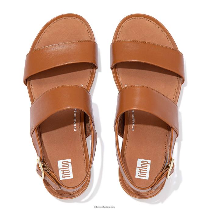 Women GRACIE Leather Back-Strap Sandals Fitflop 882F68 Light Tan