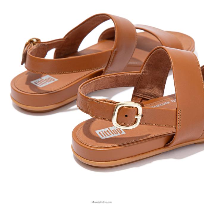 Women GRACIE Leather Back-Strap Sandals Fitflop 882F68 Light Tan
