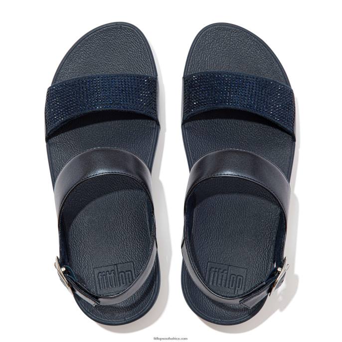 Women LULU Crystal Back-Strap Sandals Fitflop 882F73 Midnight Navy