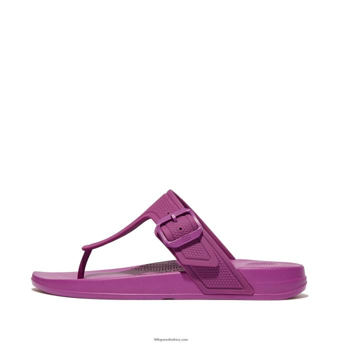 Women IQUSHION Adjustable Buckle Flip Flops Fitflop 882F5 Miami Violet