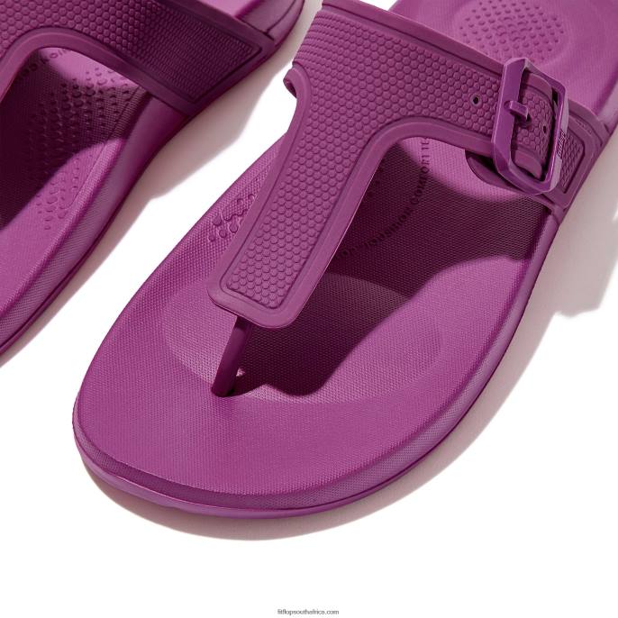 Women IQUSHION Adjustable Buckle Flip Flops Fitflop 882F5 Miami Violet