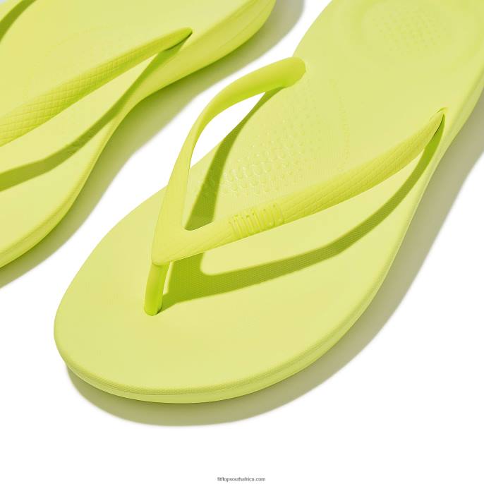 Women IQUSHION Ergonomic Flip Flops Fitflop 882F19 Electric Yellow