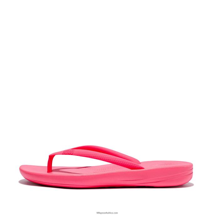 Women IQUSHION Ergonomic Flip Flops Fitflop 882F20 Pop Pink